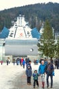 Zakopane, Poland - February 5, 2017: Main entrance to the complex of ski jump springboards Ã¢â¬ÅWielka KrokiewÃ¢â¬Â in Zakopane. Royalty Free Stock Photo